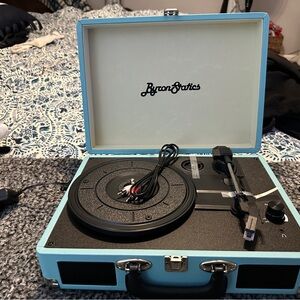 Blue Portable Vinyl Record Player